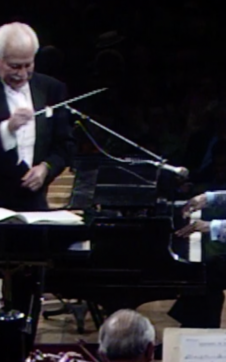 Eubie Blake and Arthur Fiedler on stage, 1973