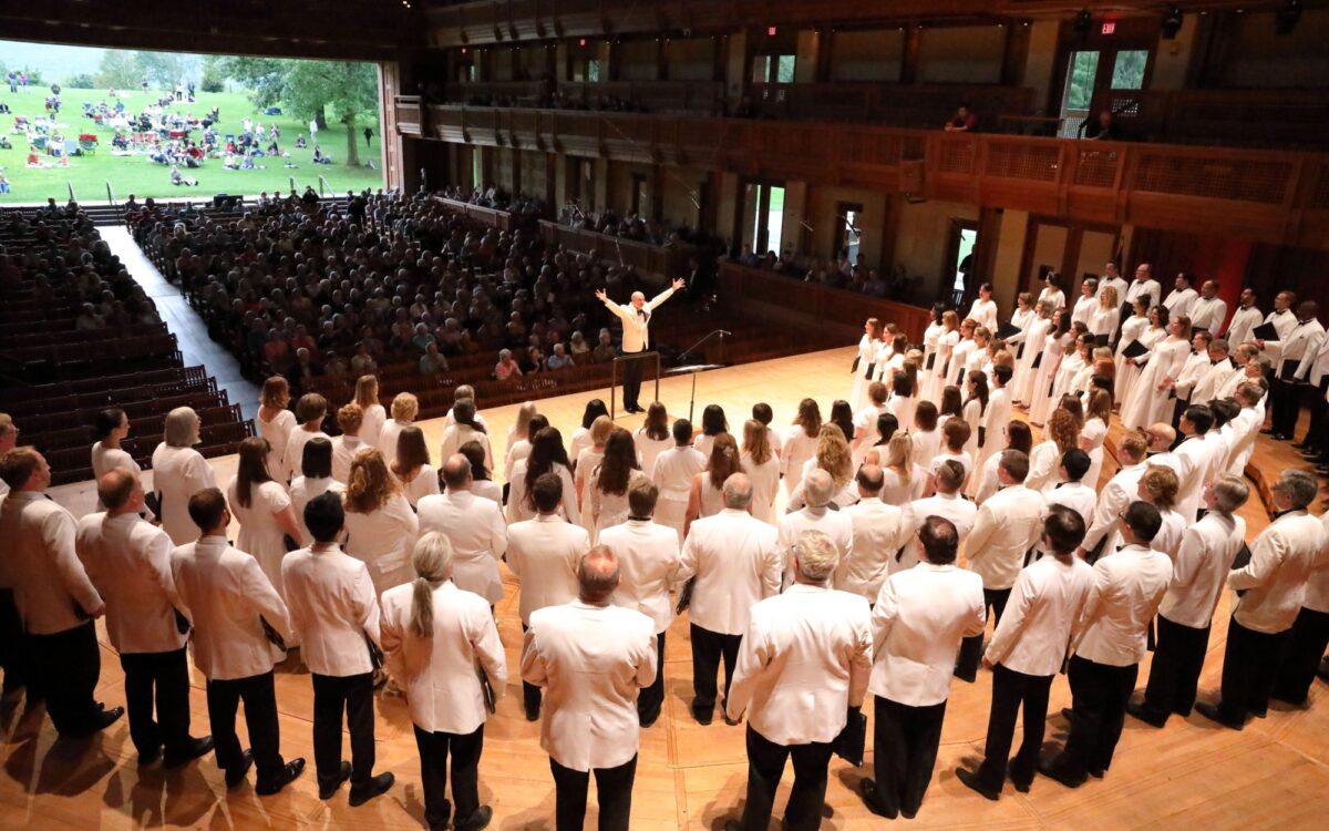 James Burton Conducting the Tanglewood Festival Chorus onstage at Ozawa Hall