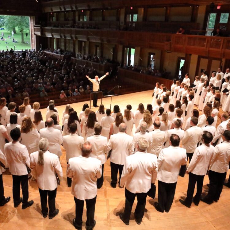 James Burton Conducting the Tanglewood Festival Chorus onstage at Ozawa Hall