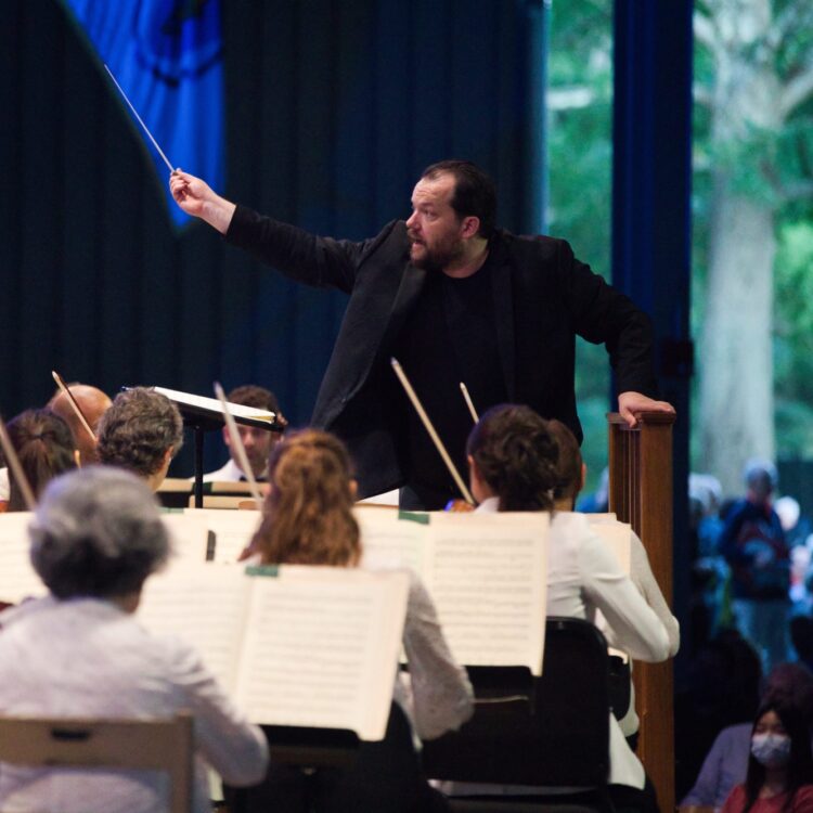 Andris Nelsons conducting the Boston Symphony Orchestra at Tanglewood