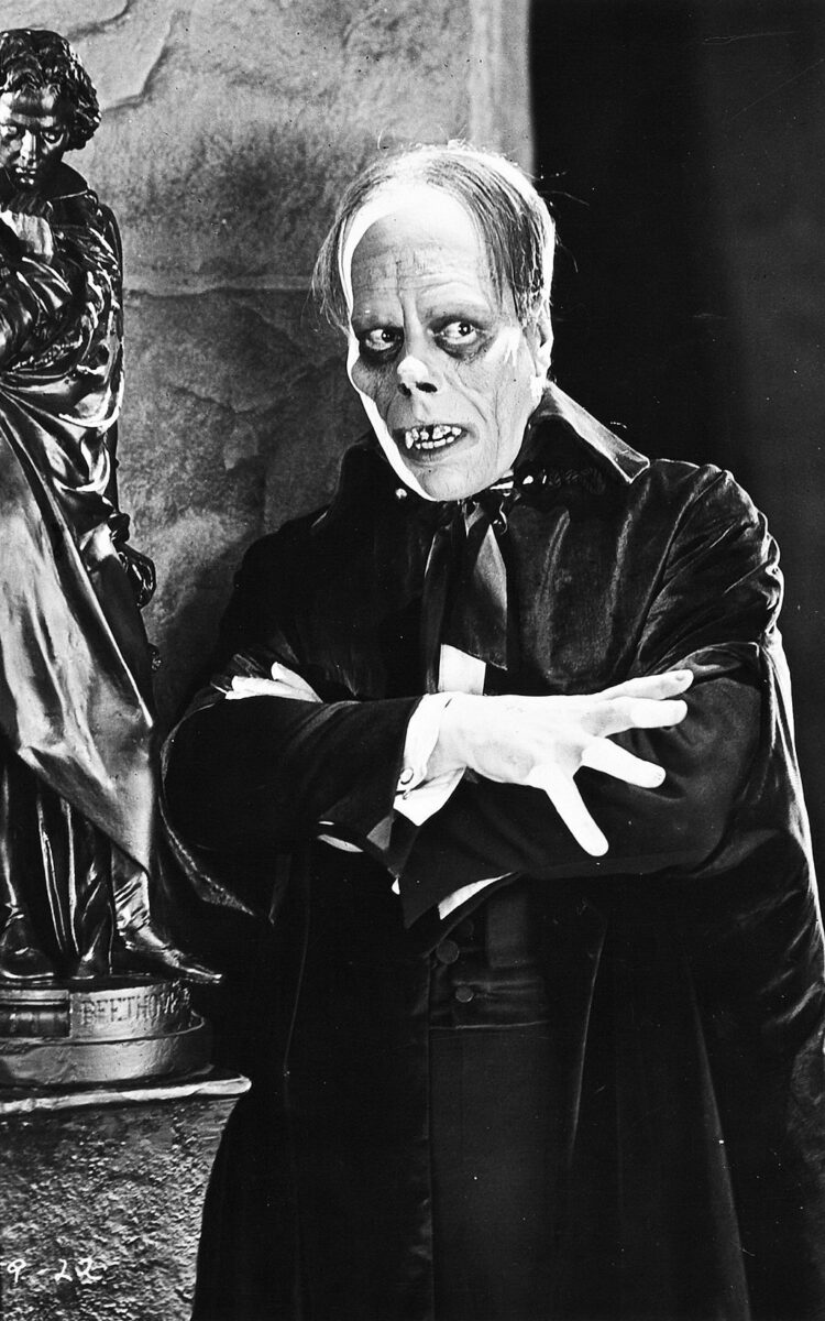 Actor Lon Chaney as The Phantom in "The Phantom of the Opera"